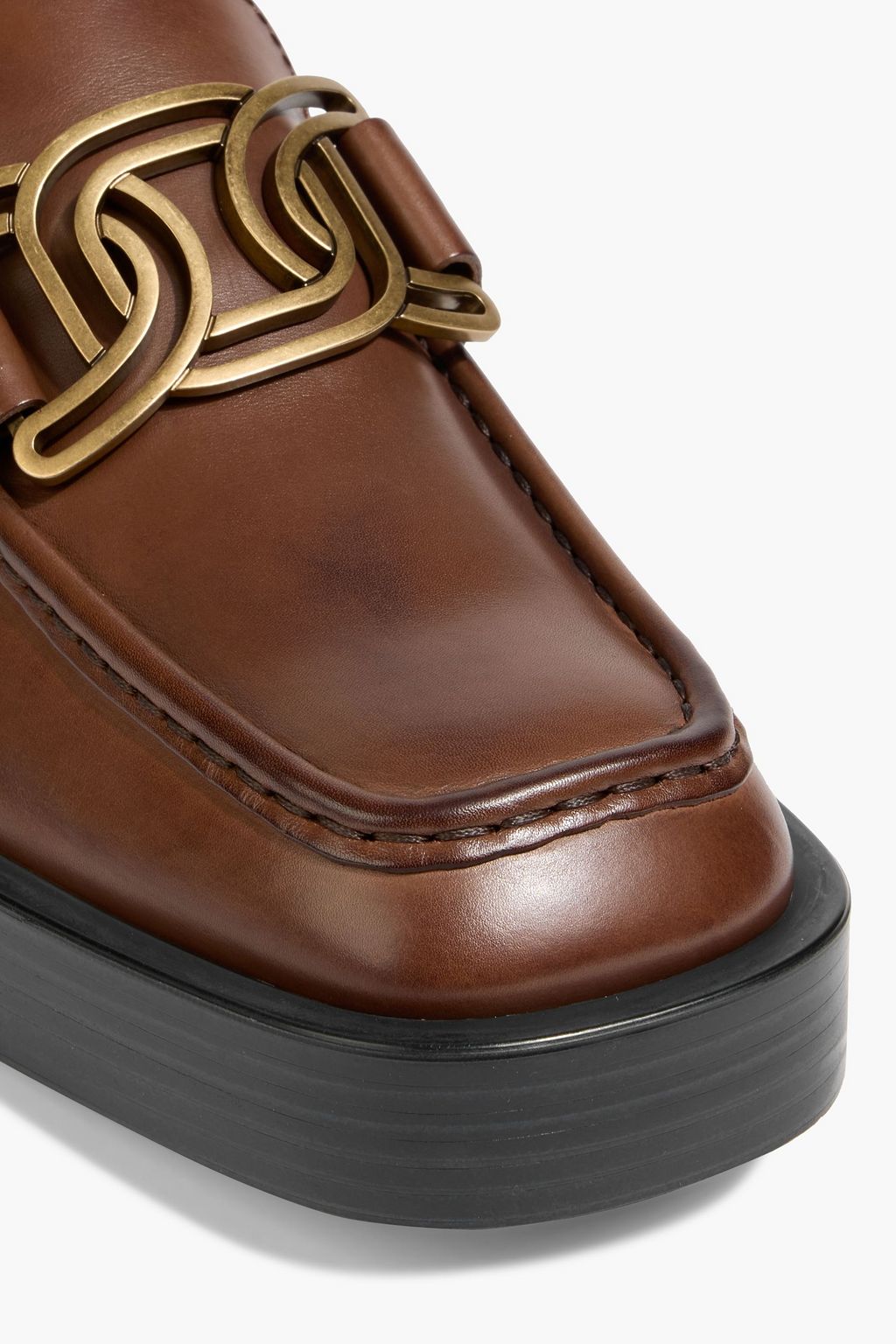 TOD'S Kate embellished leather platform loafers
