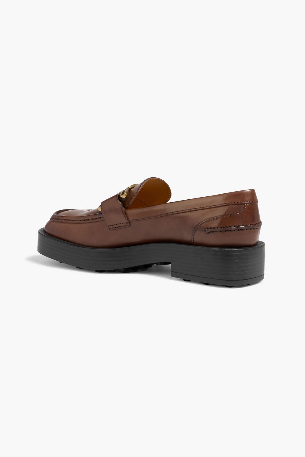 TOD'S Kate embellished leather platform loafers