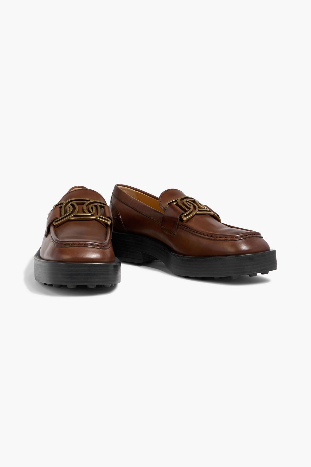 TOD'S Kate embellished leather platform loafers