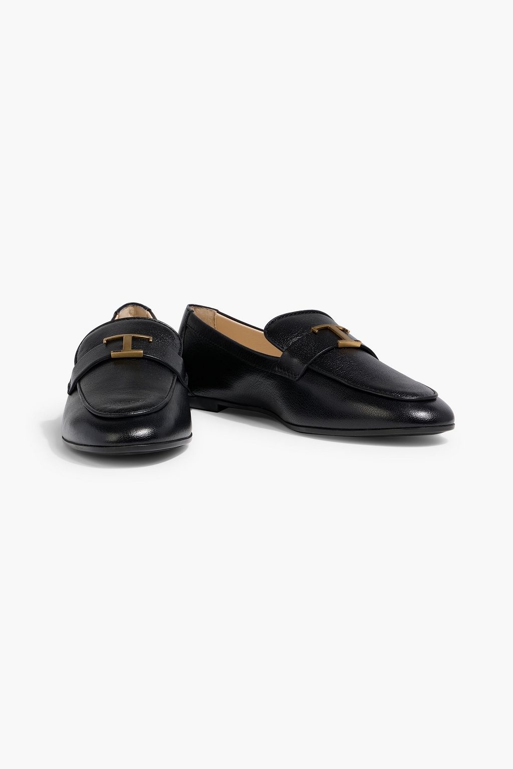 TOD'S T Timeless textured-leather loafers