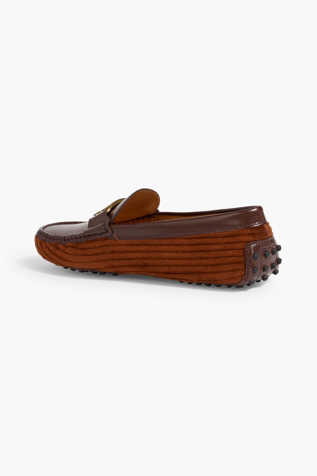 TOD'S T Timeless corduroy and leather loafers