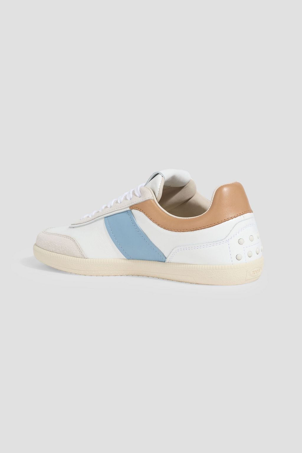 TOD'S Suede-trimmed leather sneakers