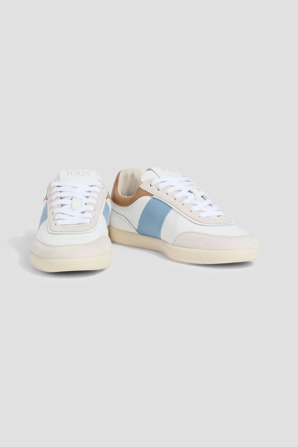TOD'S Suede-trimmed leather sneakers