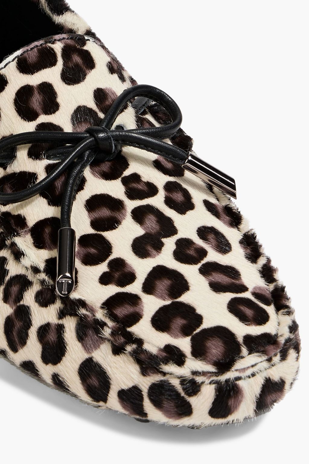 TOD'S Heaven Lacetto leopard-print calf hair loafers