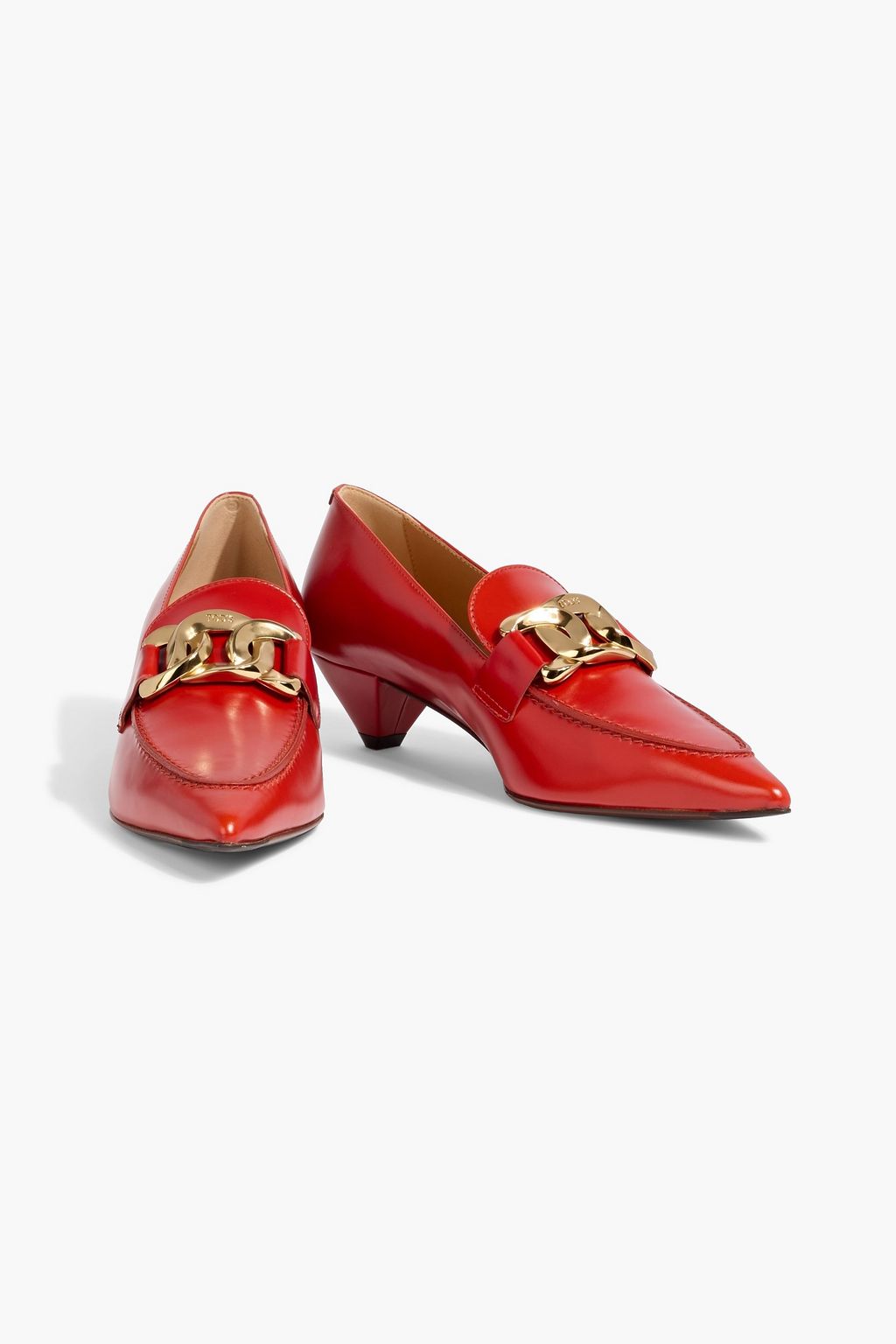 TOD'S Chain-embellished leather pumps
