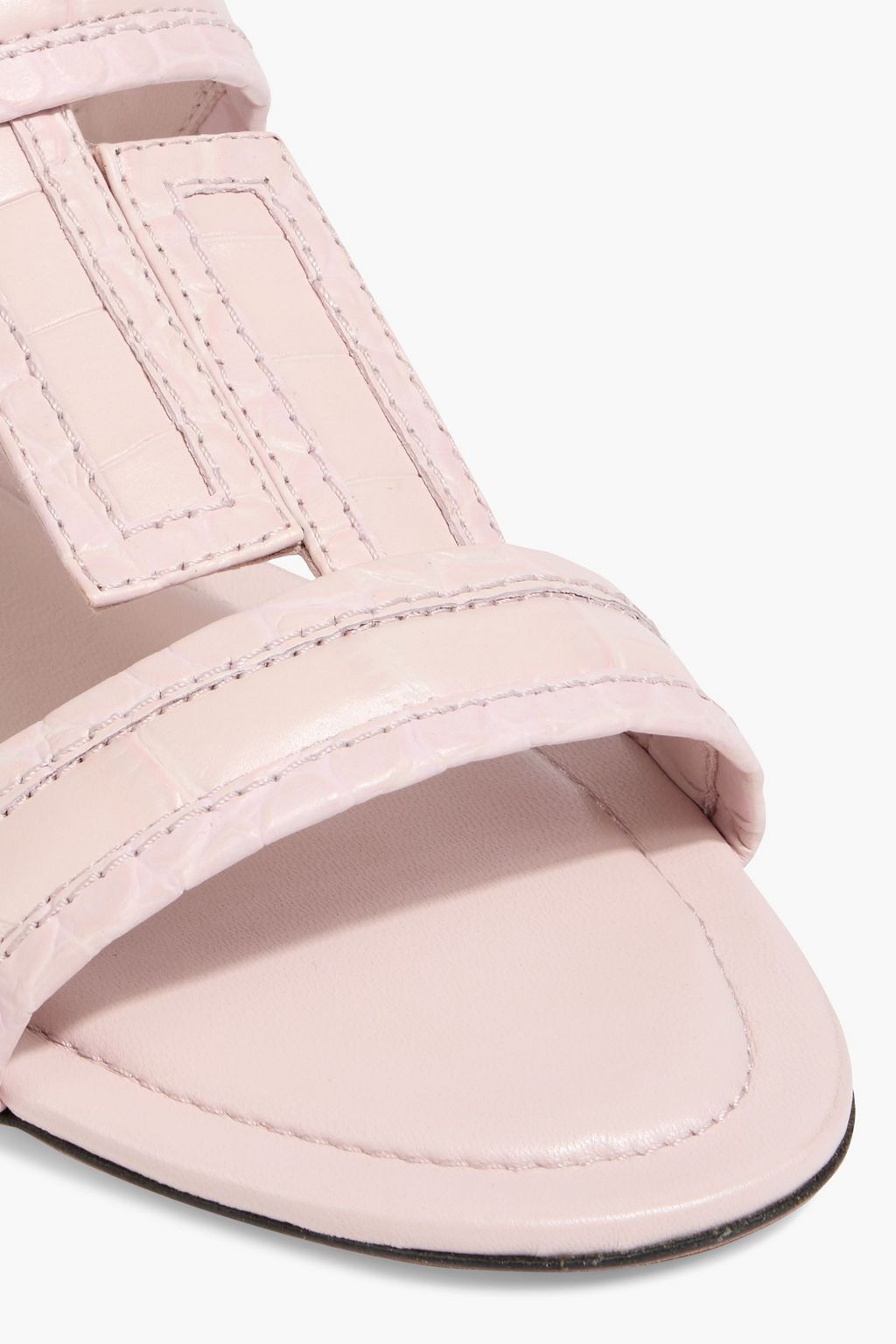 TOD'S Double T croc-effect leather sandals