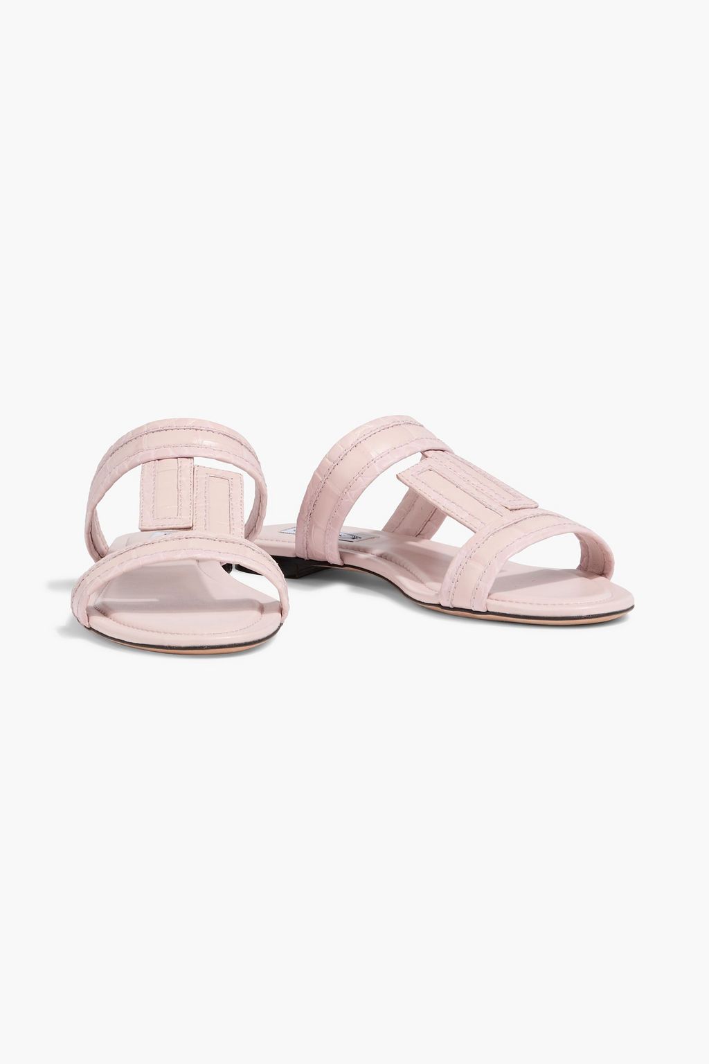 TOD'S Double T croc-effect leather sandals