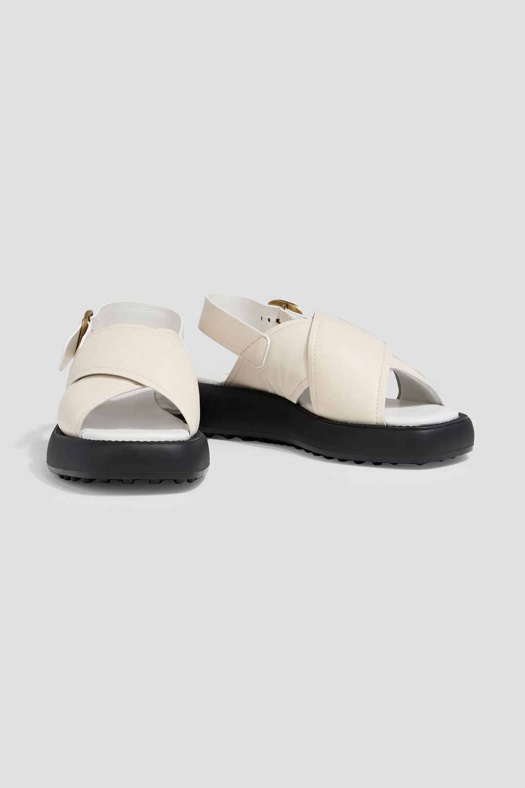 TOD'S Leather platform slingback sandals