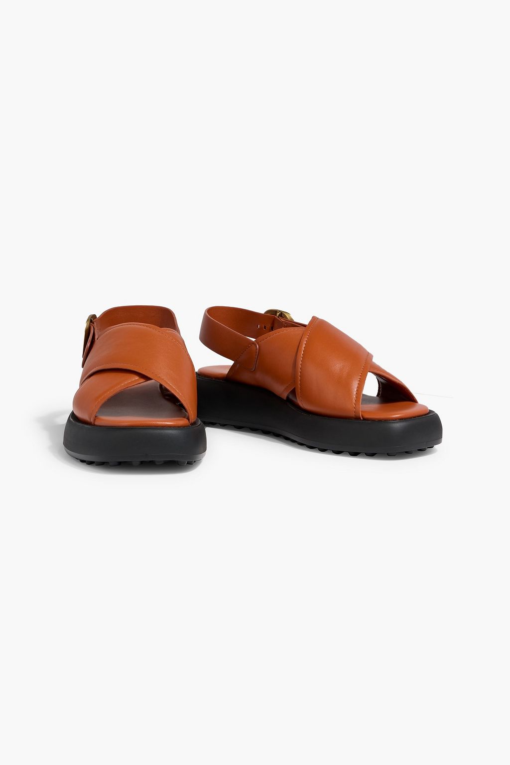 TOD'S Leather platform slingback sandals