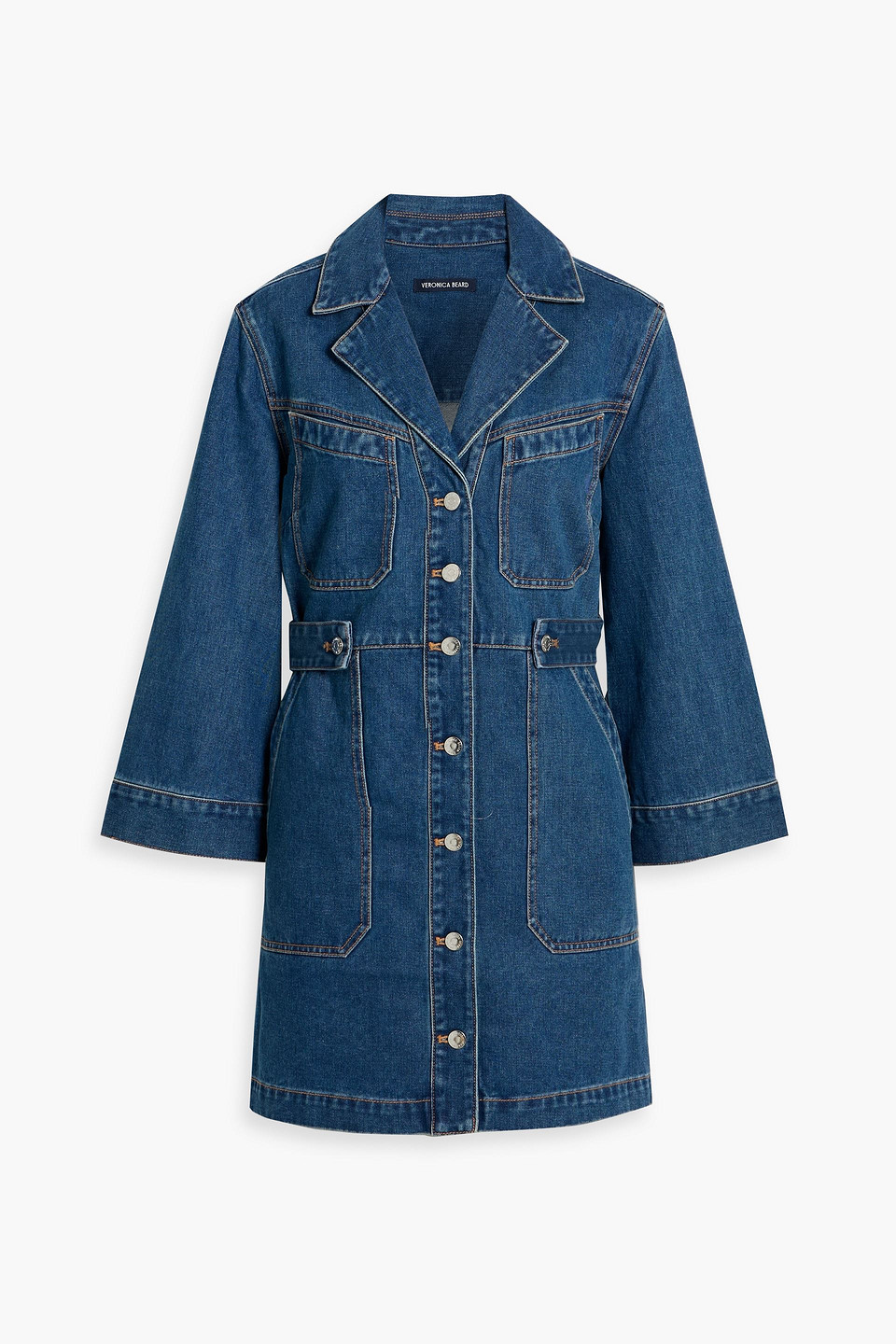 Veronica Beard Mckinley Denim Mini Shirt Dress