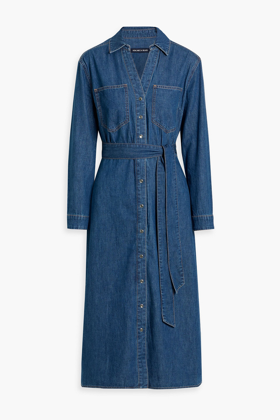 Veronica Beard Miranda Denim Midi Shirt Dress