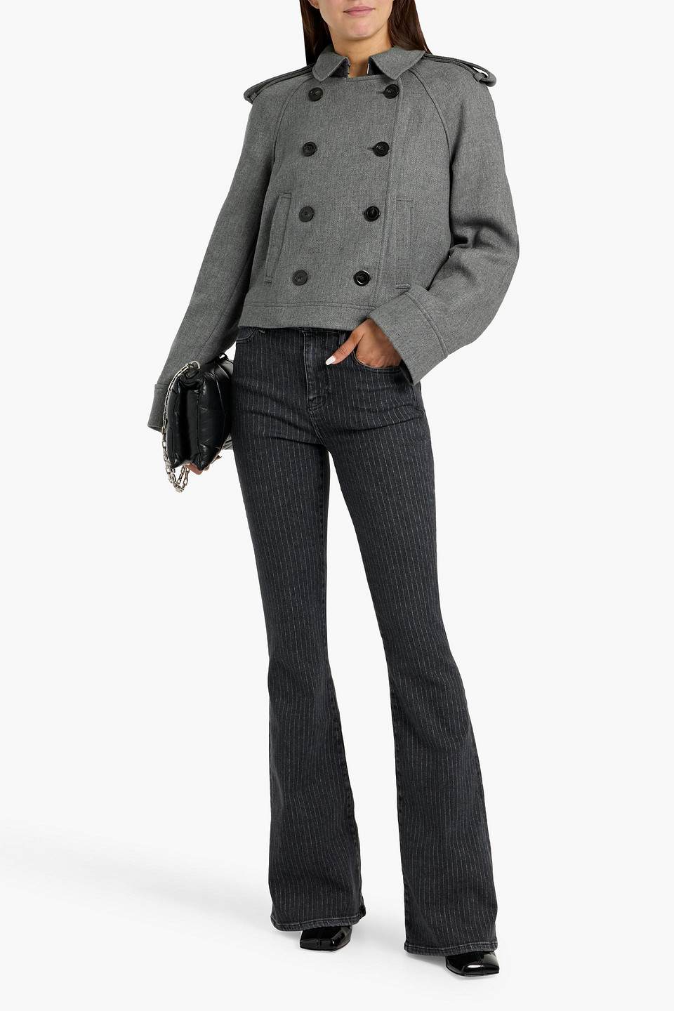 Veronica Beard Conneley Double-breasted Tweed Jacket In Gray