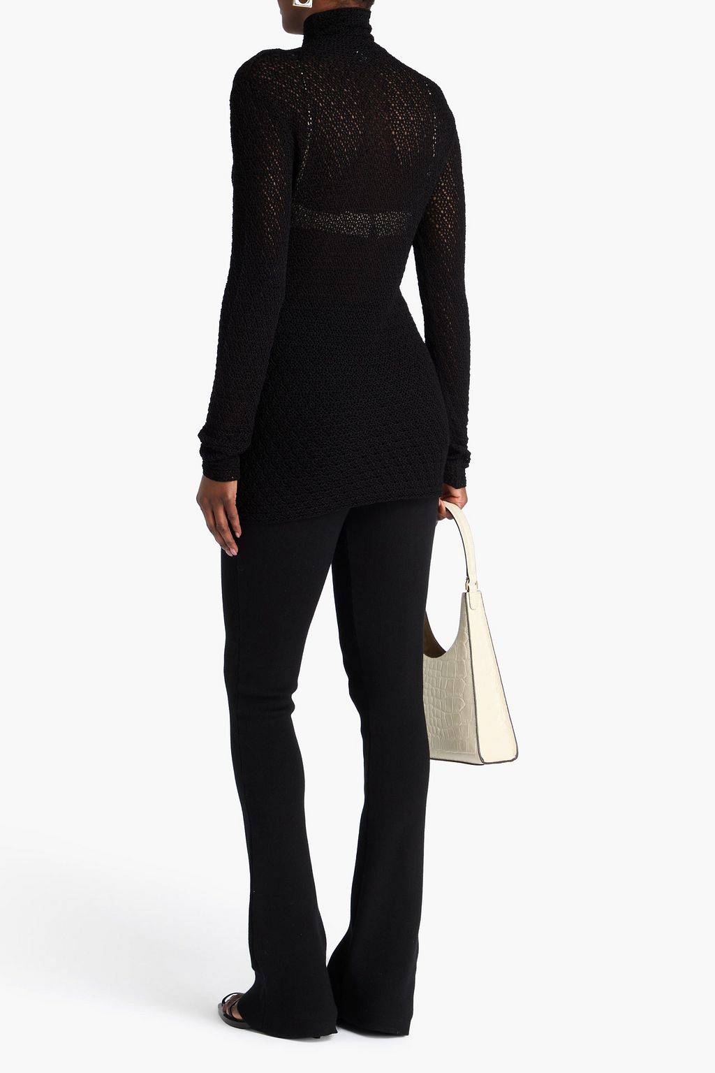 TOTEME Crochet-knit turtleneck top