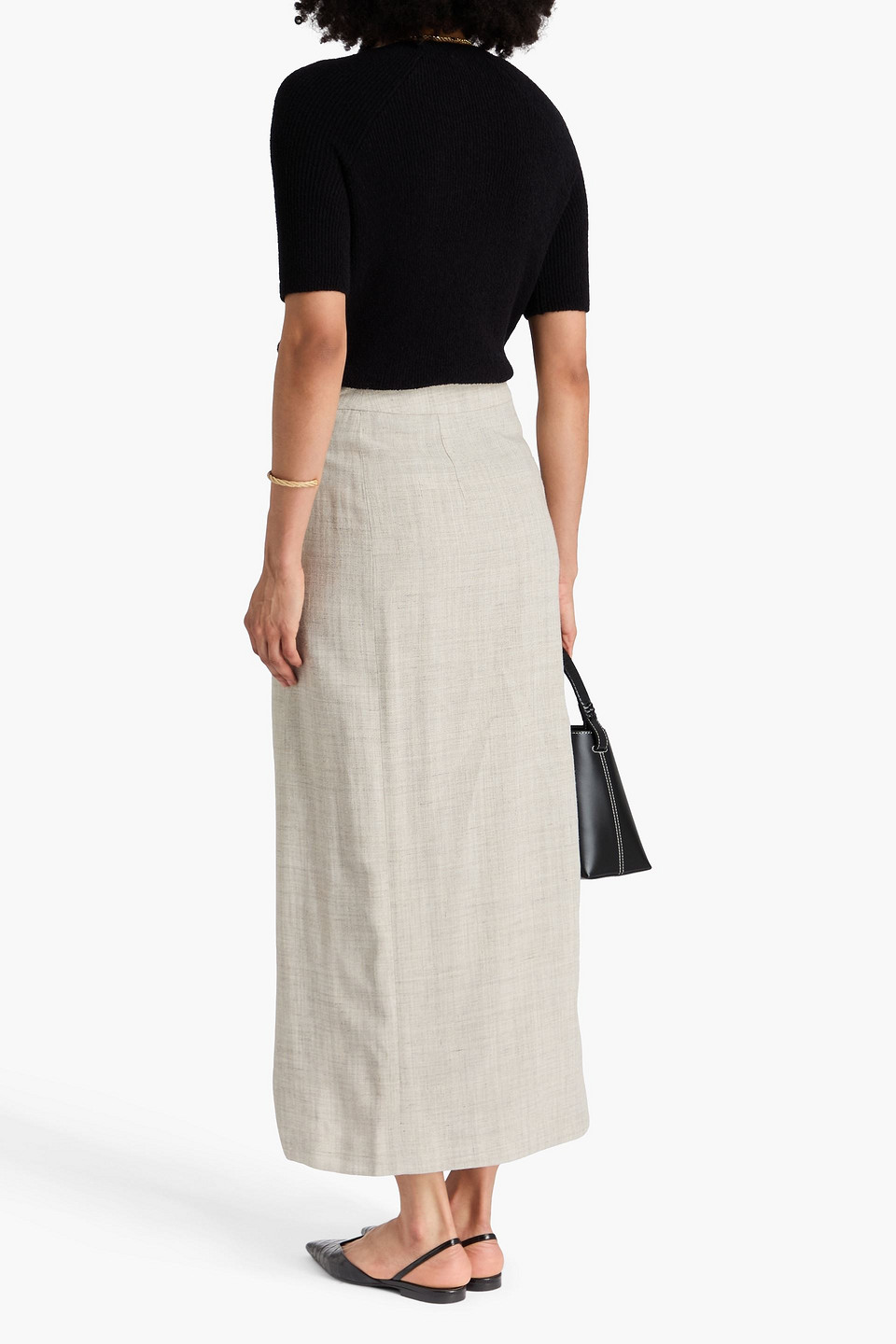 Totême Bouclé-knit Cotton-blend Top In Black