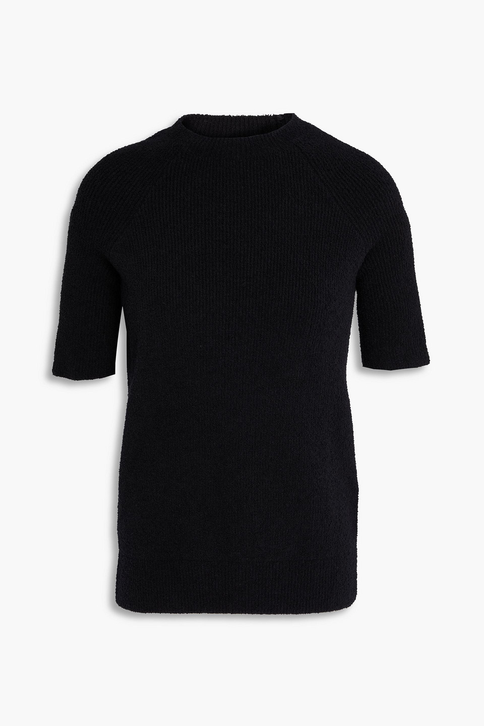 Totême Bouclé-knit Cotton-blend Top In Black