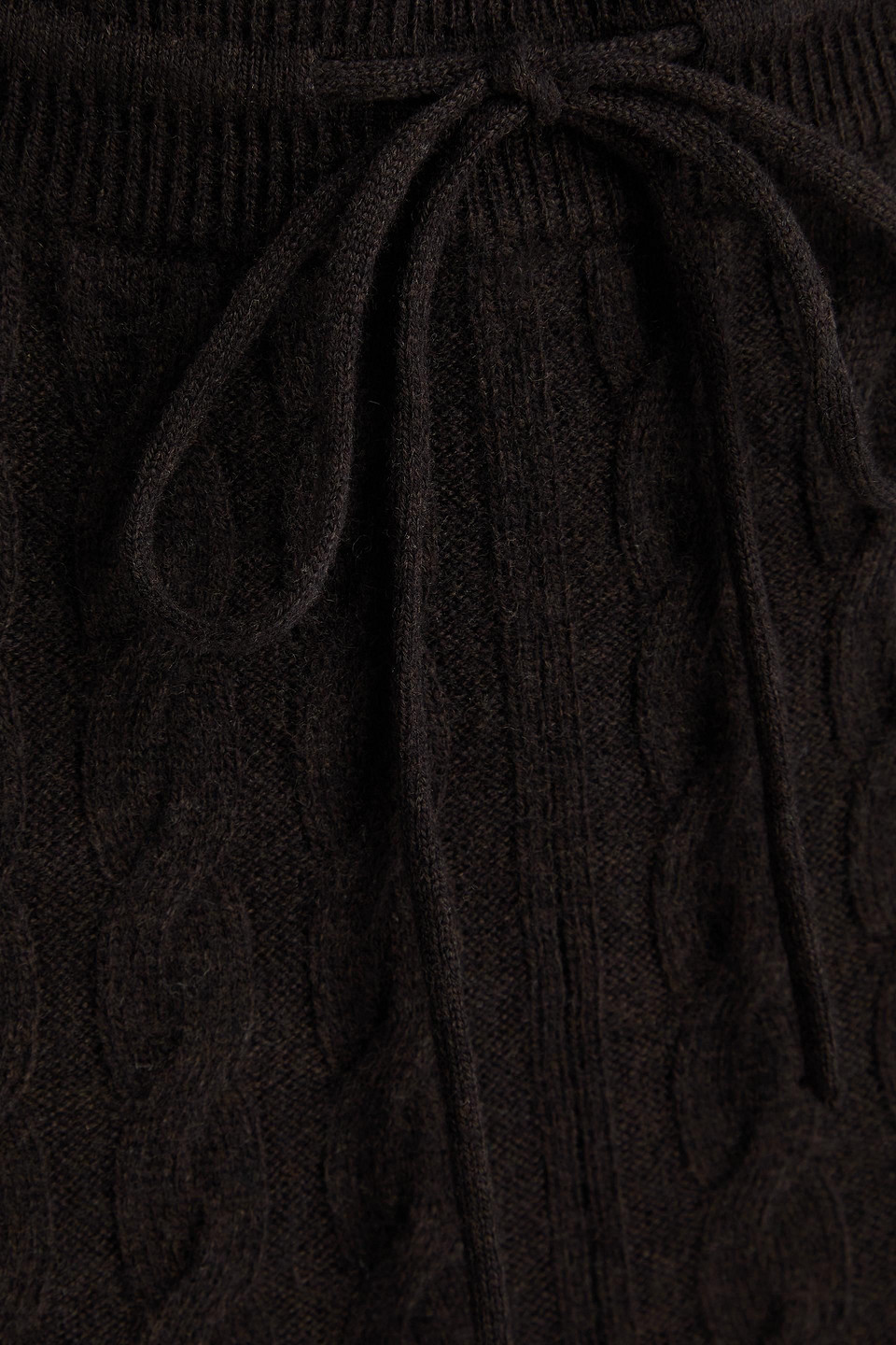 Totême Hose Mit Weitem Bein Aus Einer Woll-kaschmirmischung Mit Zopfstrickmuster In Black