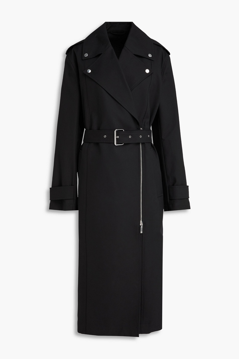 Totême Long Belted Trench Coat In Blue