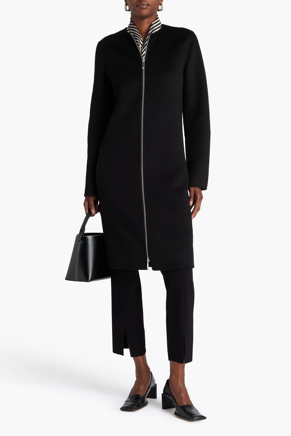 Totême Wool-felt Coat In Black