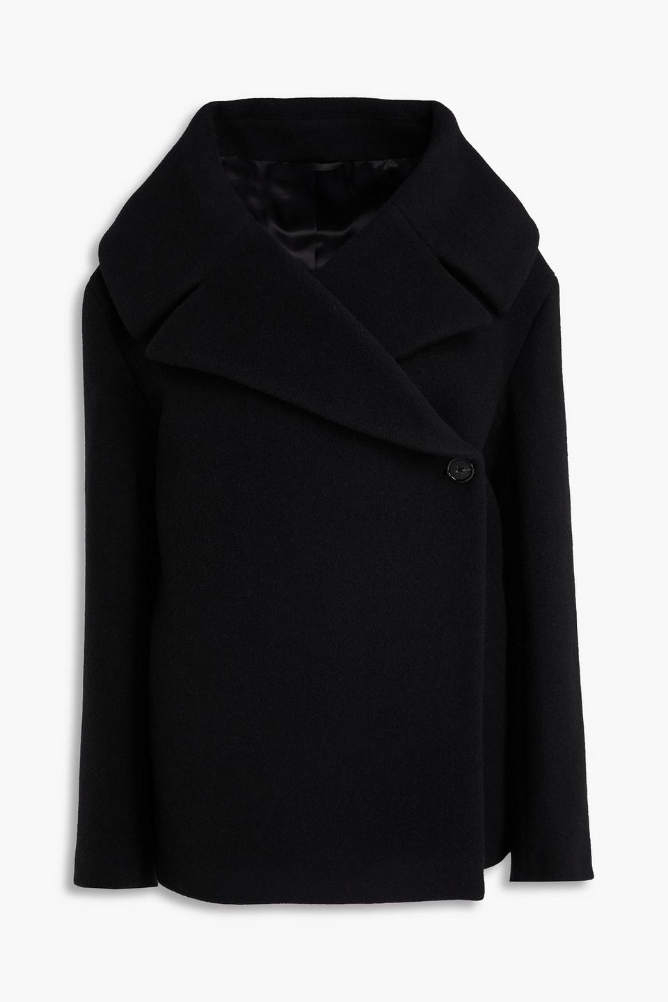 Totême Wool-blend Felt Coat In Black