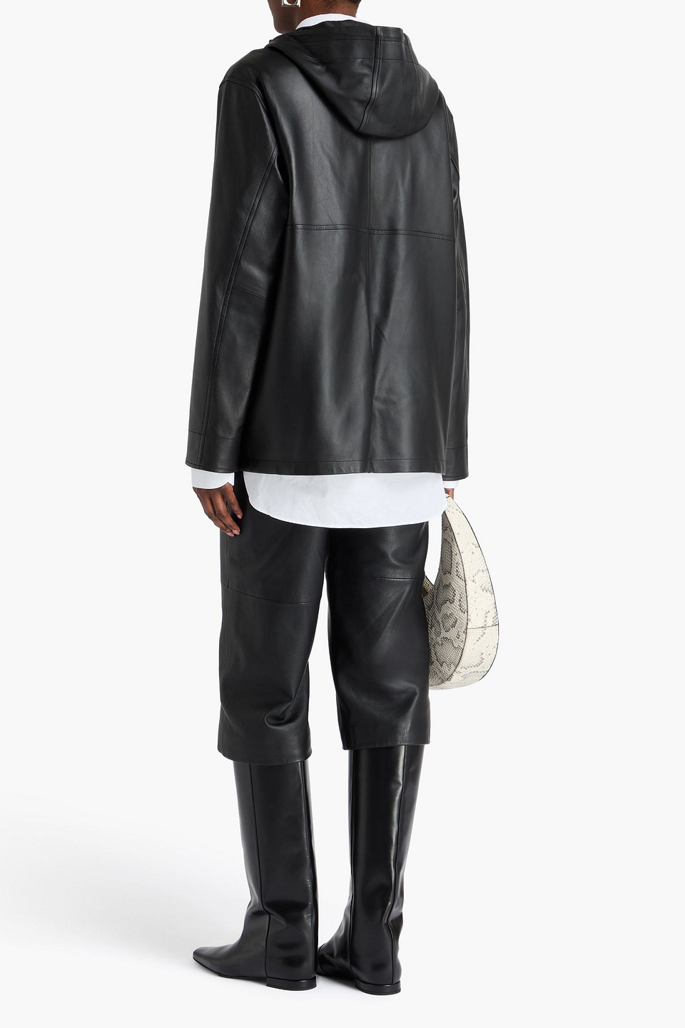 Totême Leather Jacket In Black