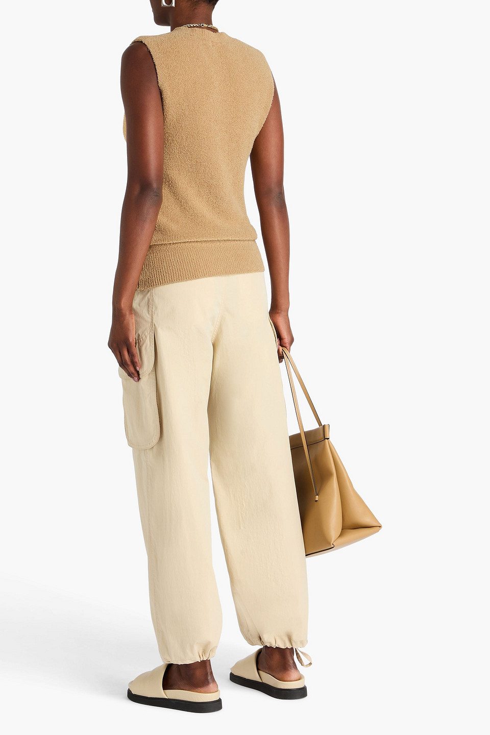 Totême Cotton-blend Terry Sweater Vest In Brown