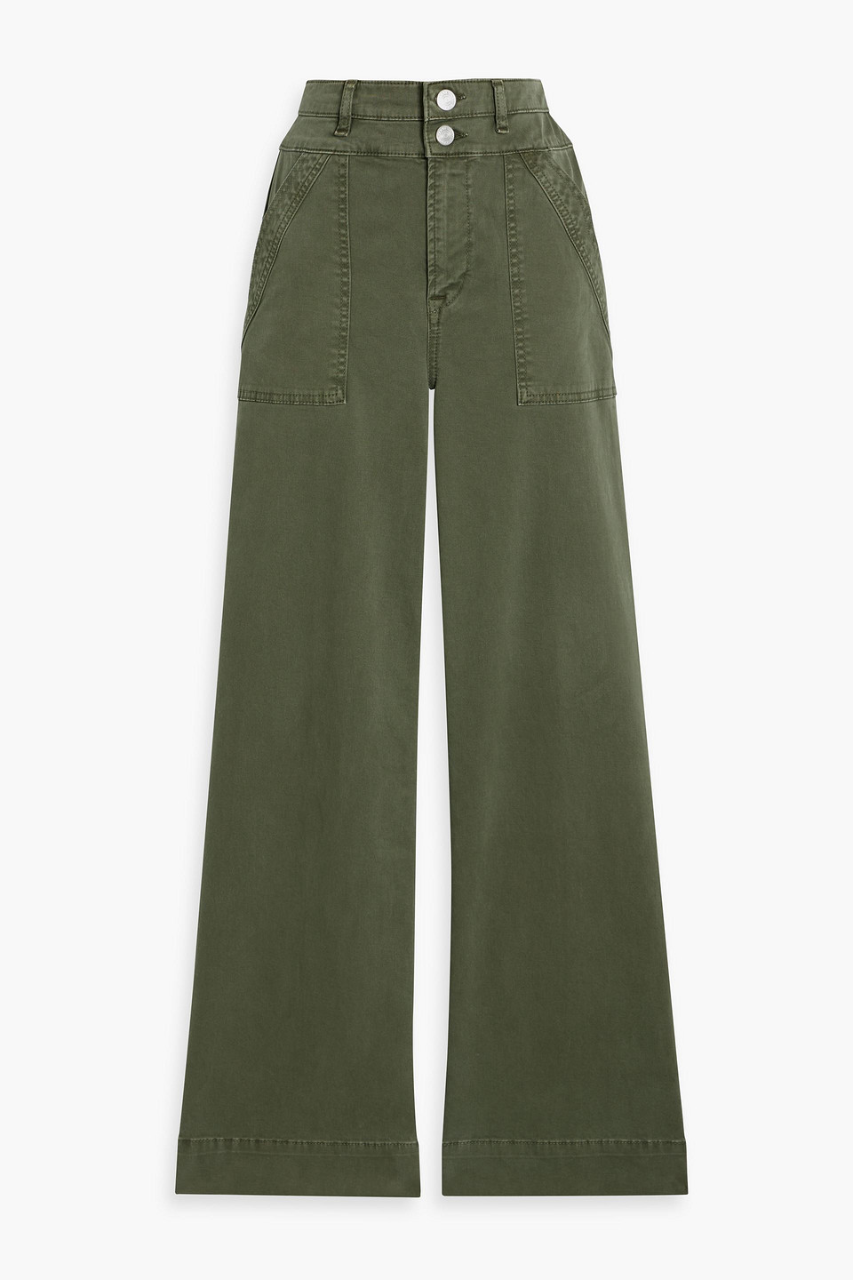 Frame Le Slim Palazzo Cotton-blend Twill Wide-leg Pants
