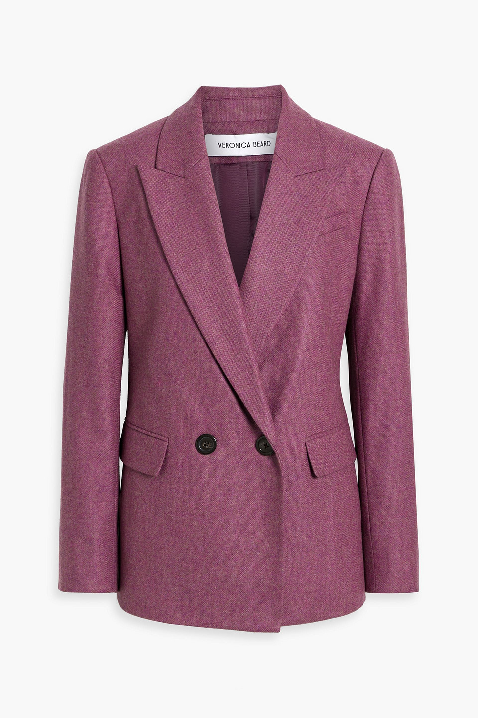 Veronica Beard Sevyn Dickey Double-breasted Wool-blend Blazer In Pink
