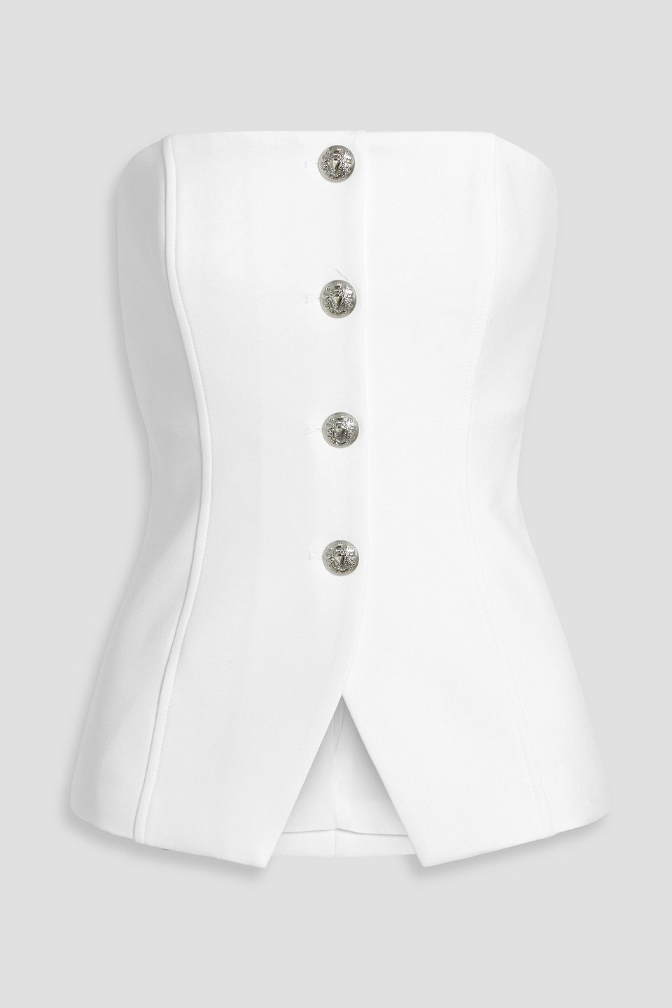 Veronica Beard Forman Strapless Crepe Top In White