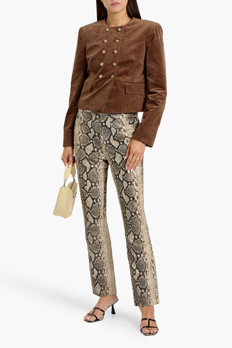 Veronica Beard Bentley Double-breasted Cotton-blend Corduroy Jacket In Brown