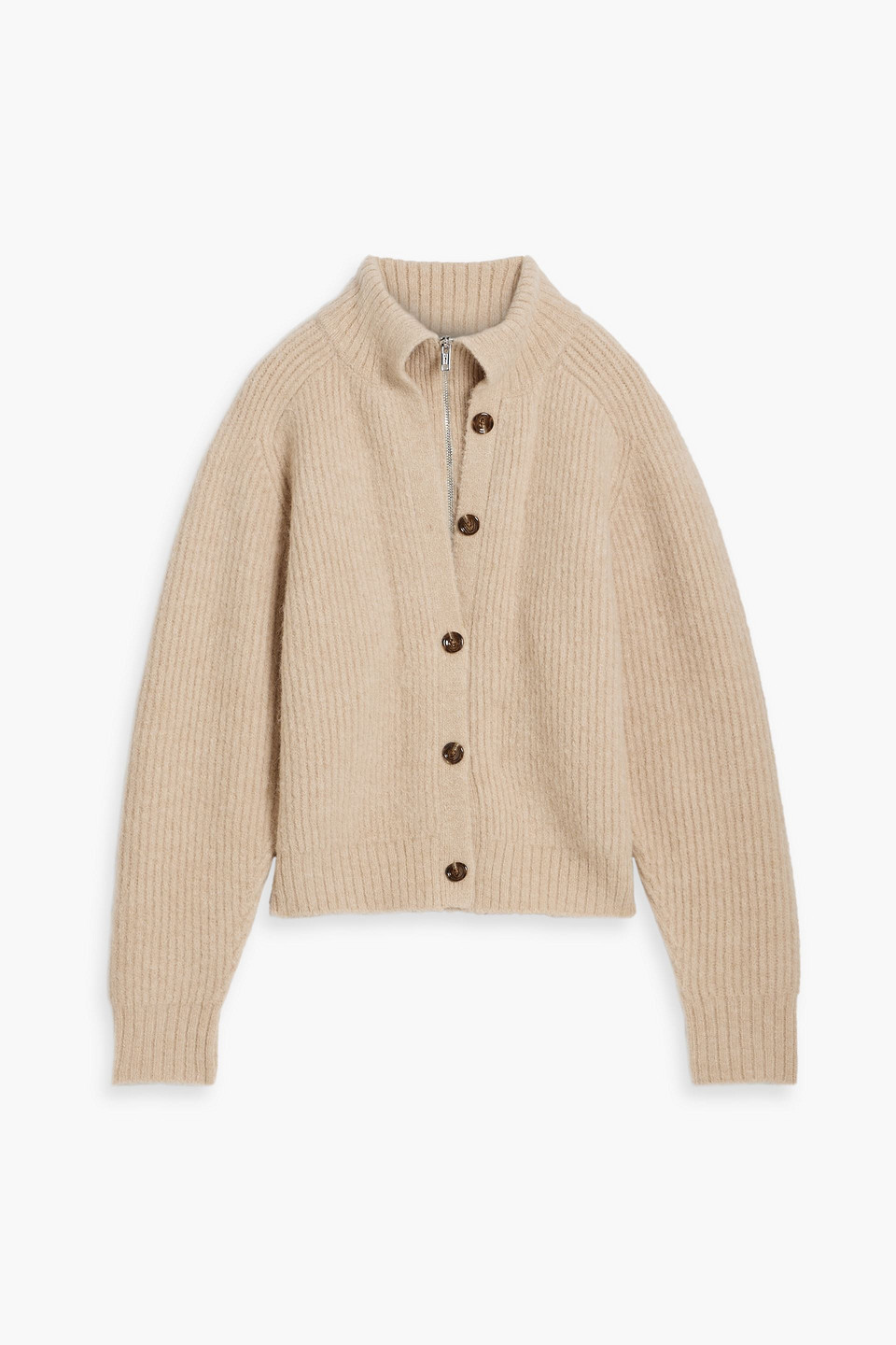 3.1 Phillip Lim Ribbed Alpaca-blend Cardigan In Neutral