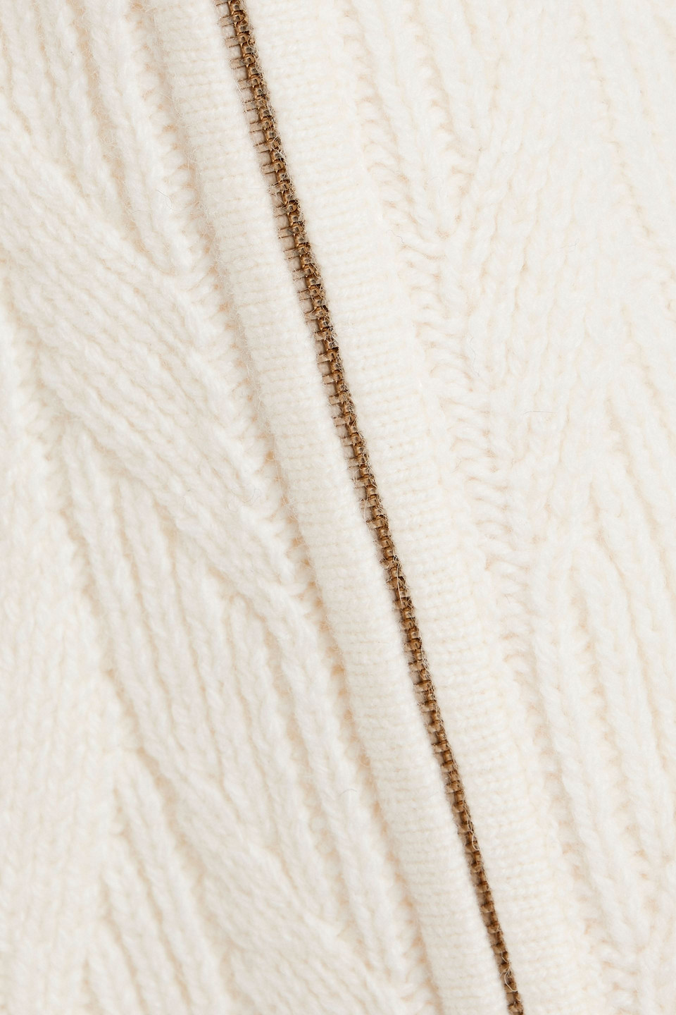 Veronica Beard Orine Cable-knit Wool-blend And Shell Hooded Dickey In White