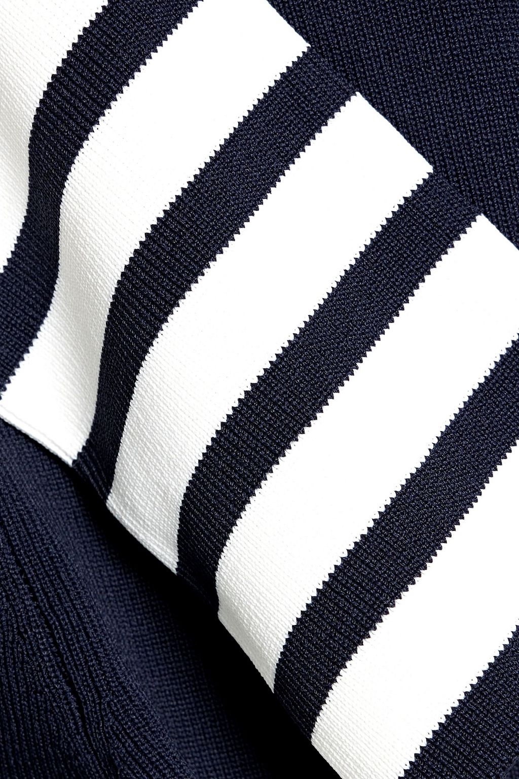 STAUD Raft striped ribbed-knit cardigan