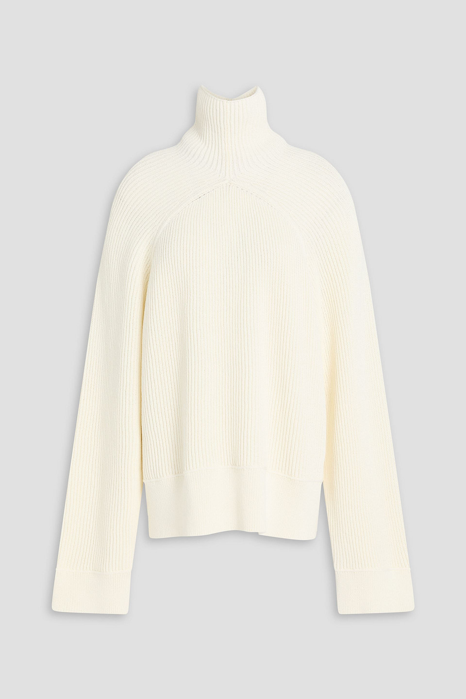 Totême Ribbed Cotton-blend Turtleneck Sweater In White