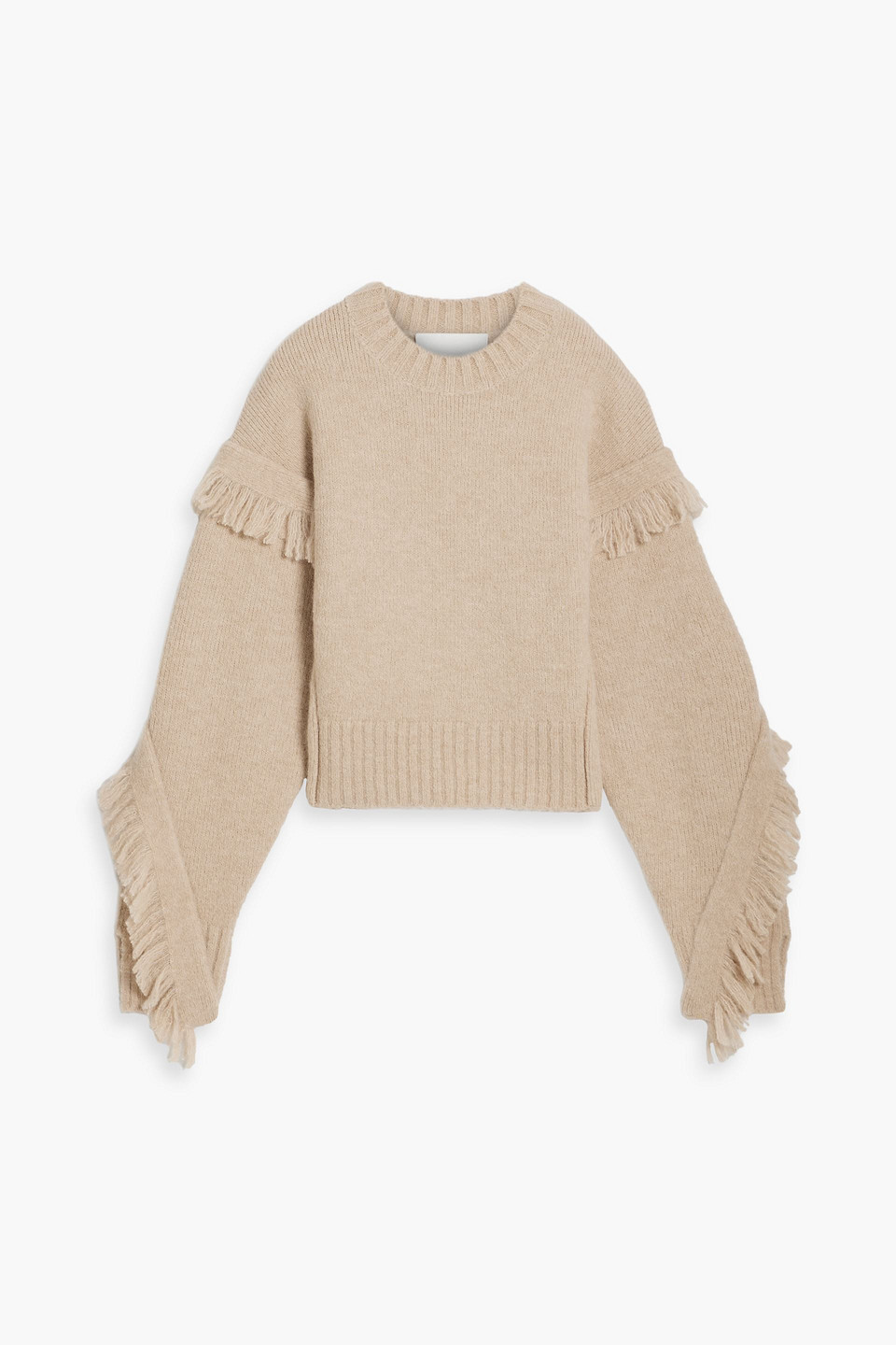 3.1 Phillip Lim Fringed Alpaca-blend Sweater In Neutral