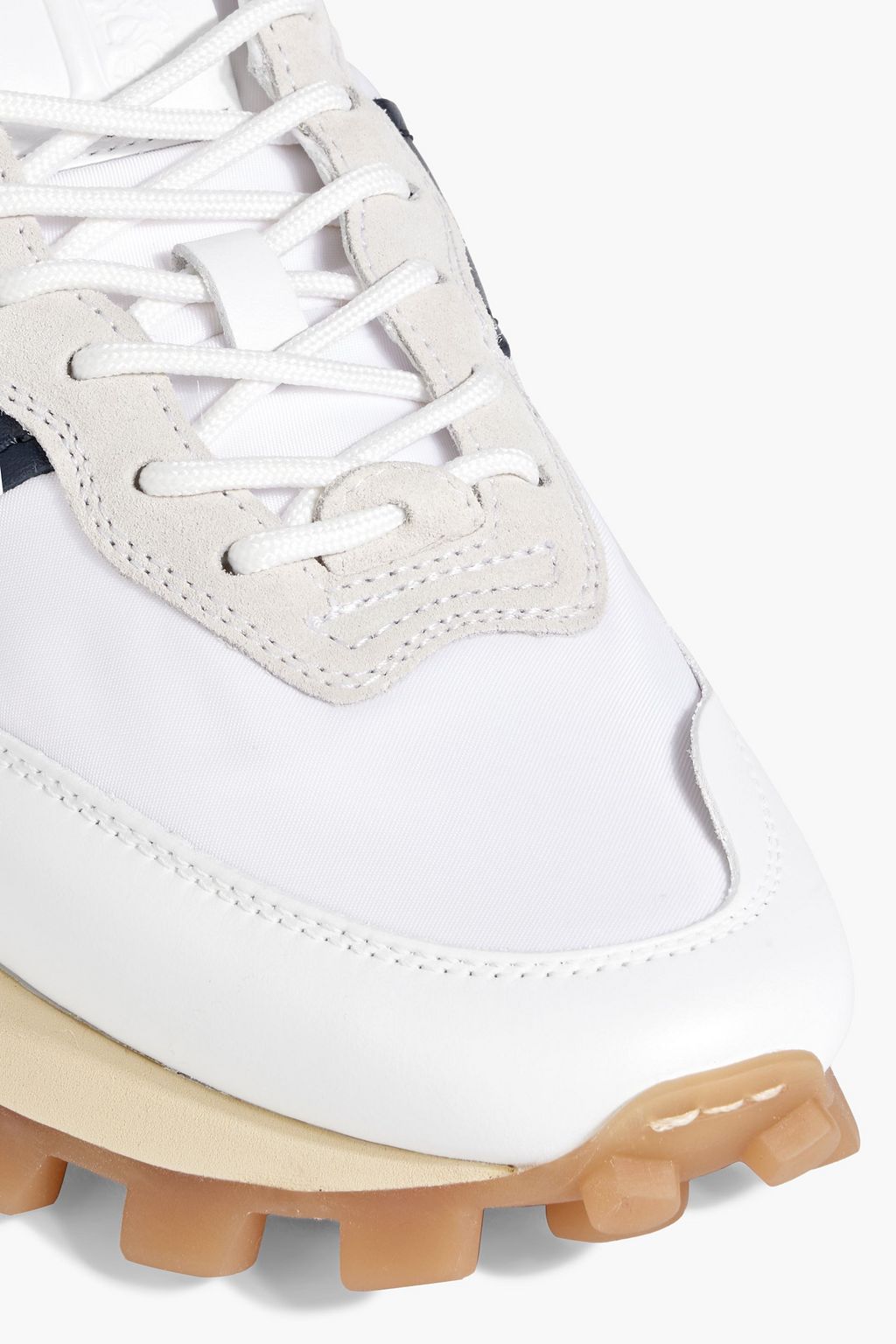 TOD'S Color-block leather, suede and stretch-knit sneakers