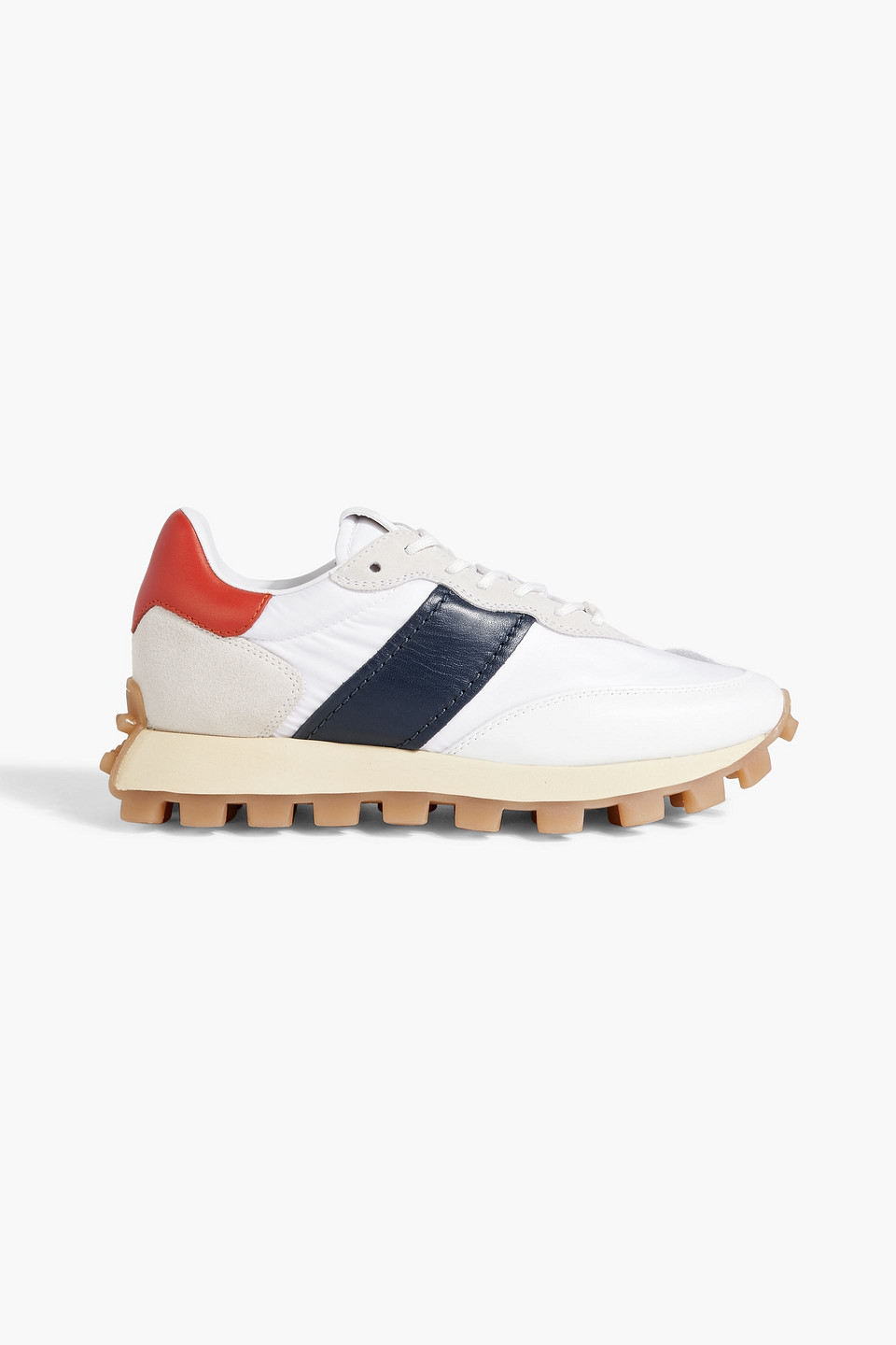 Tod's Color-block Leather, Suede And Stretch-knit Sneakers