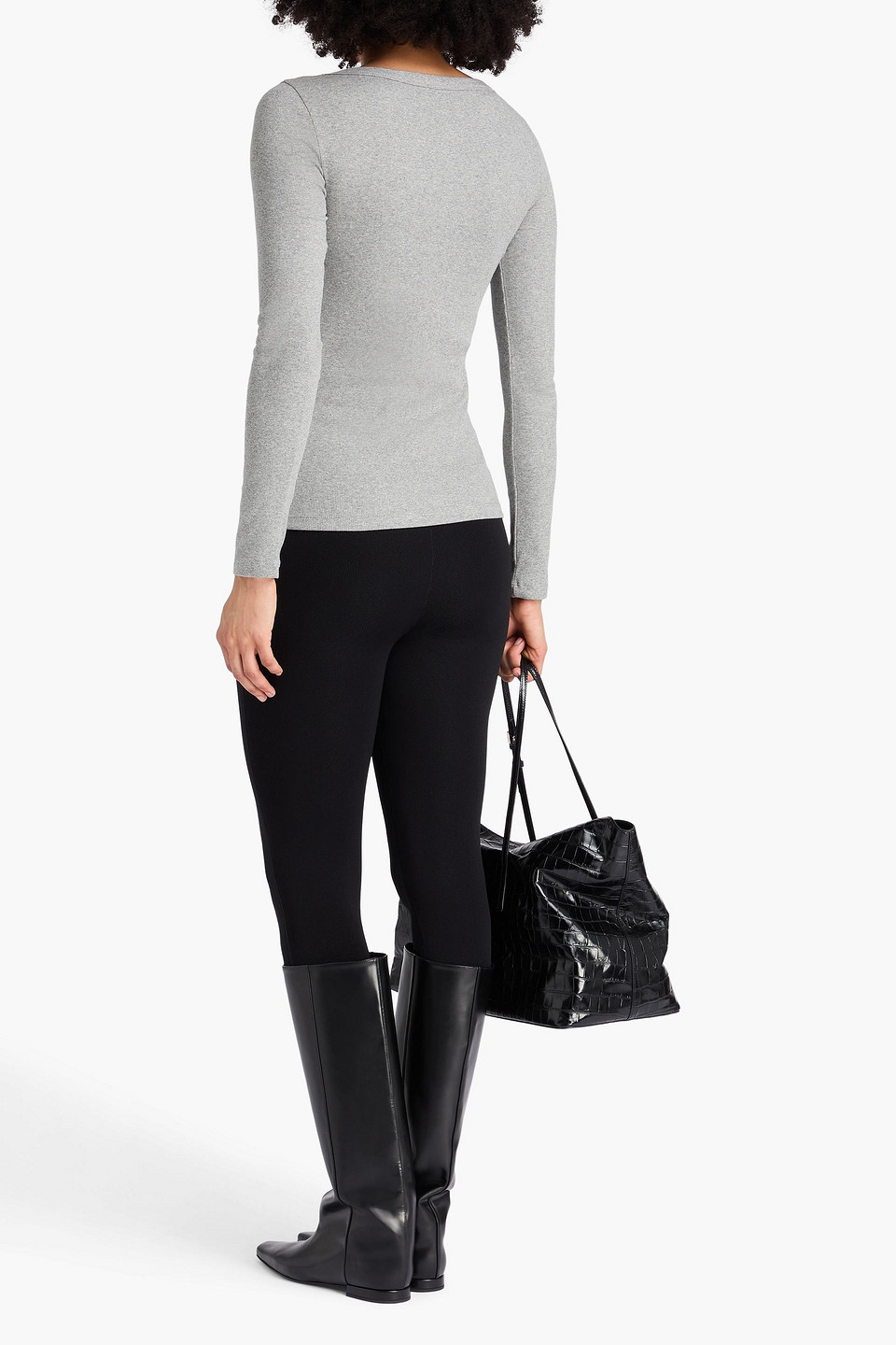Totême Stretch-cotton Jersey Top In Gray