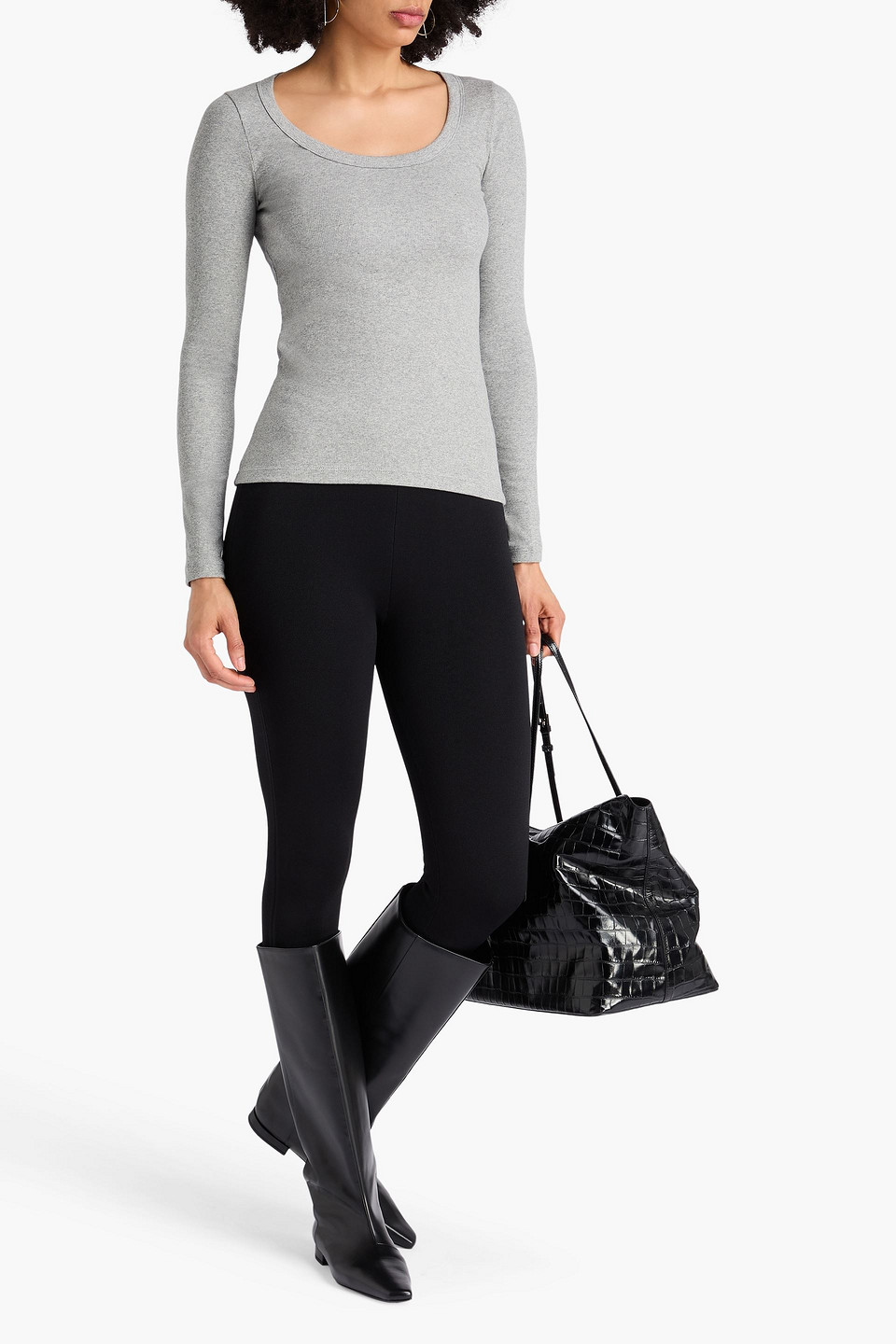 Totême Stretch-cotton Jersey Top In Gray