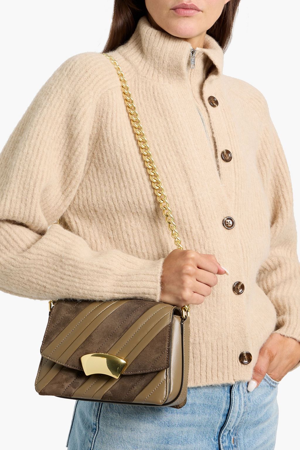 3.1 PHILLIP LIM ID quilted leather and suede shoulder bag