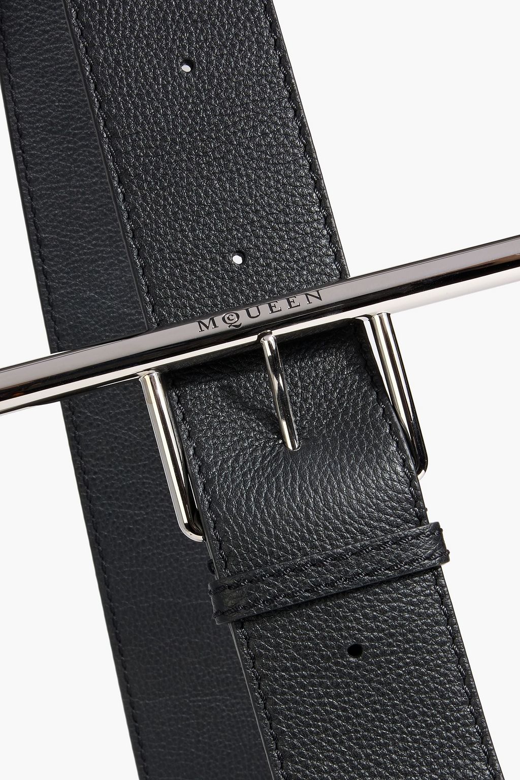 MCQUEEN T-Bar Sling pebbled-leather shoulder bag