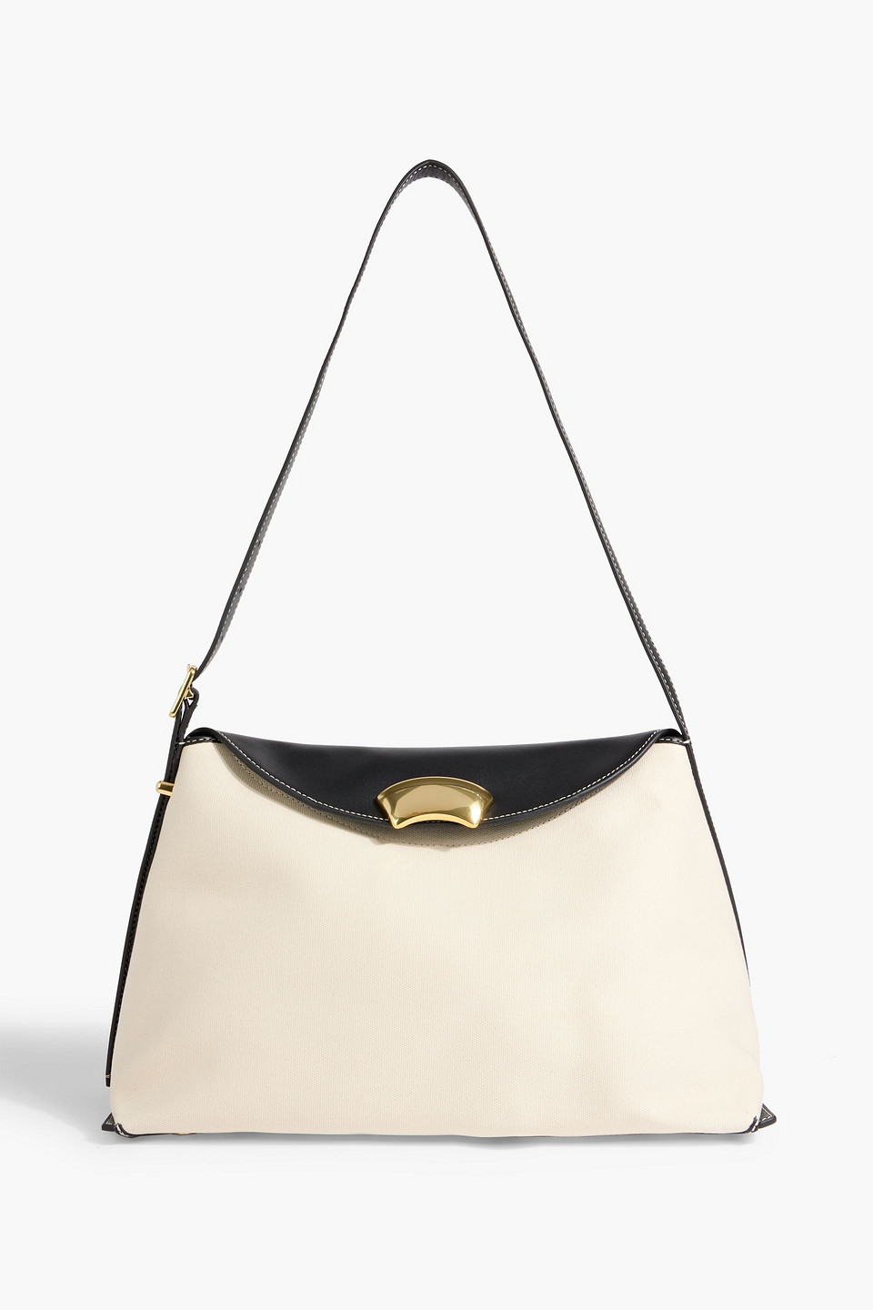 3.1 Phillip Lim Id Soft Leather And Canvas Shoulder Bag In Black