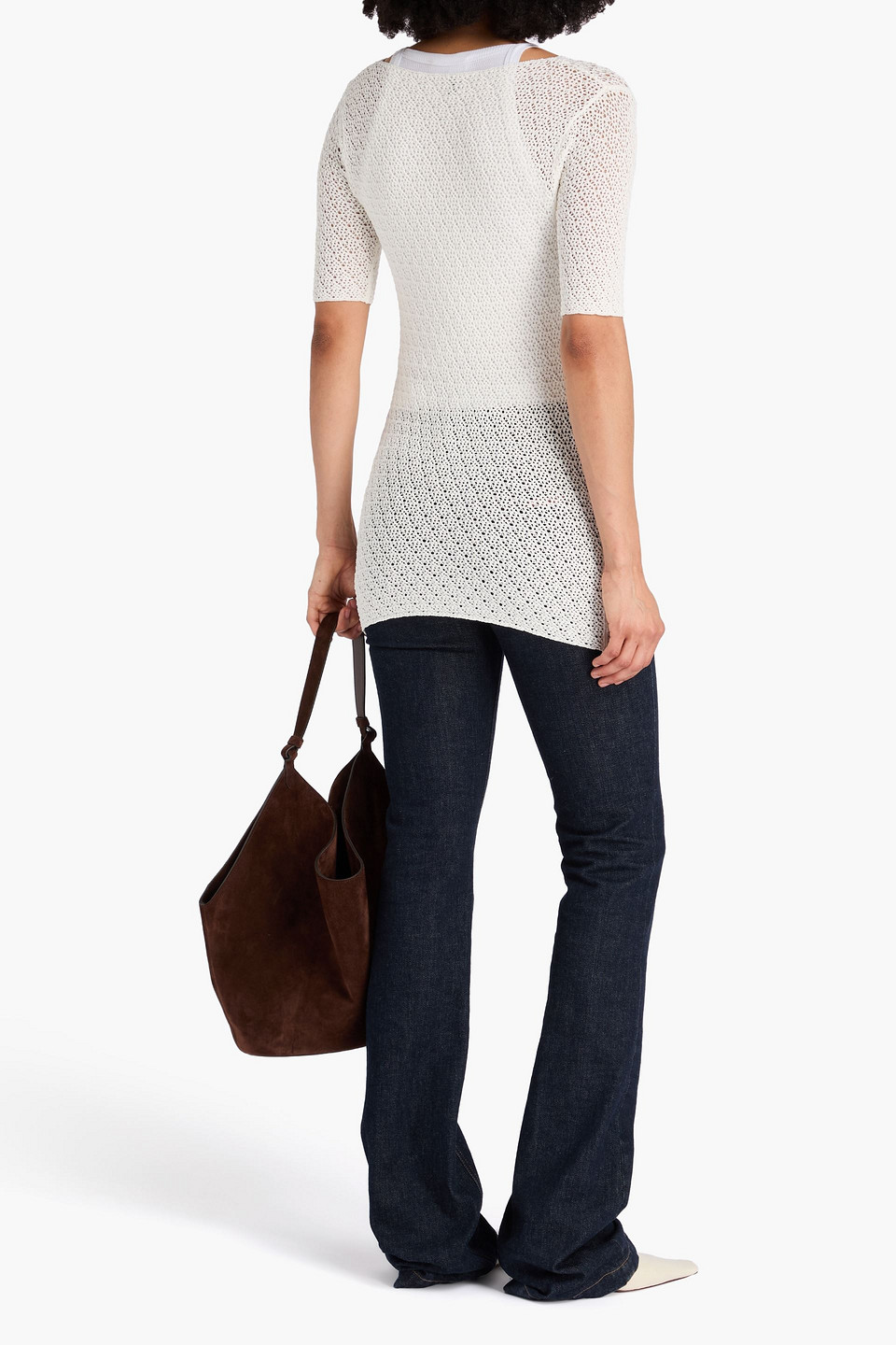 Totême Crochet-knit Top In White