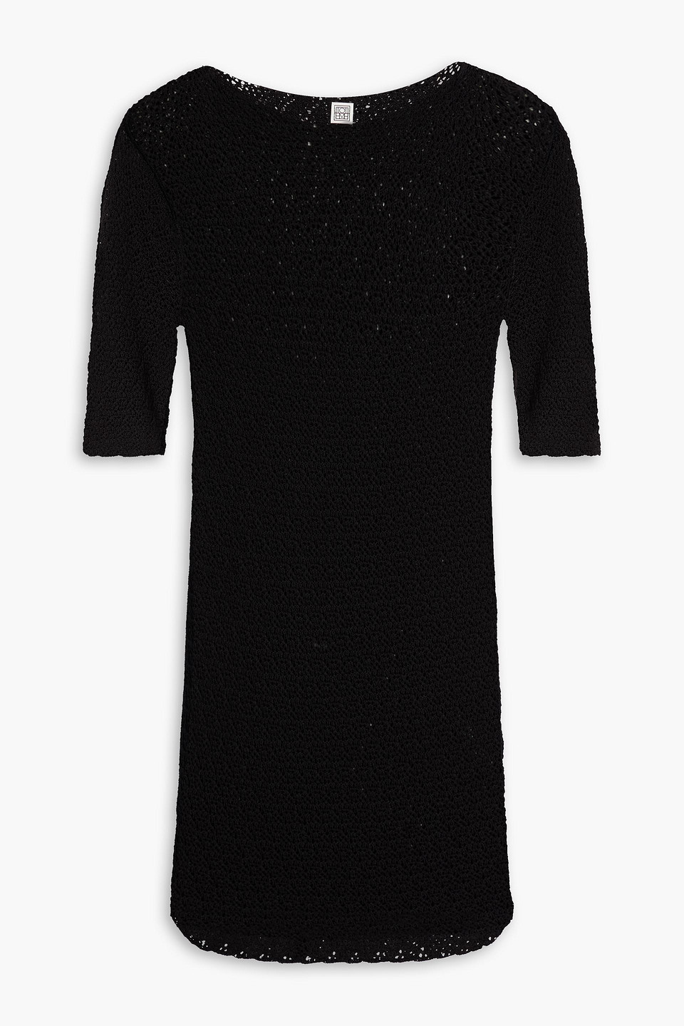 Totême Crochet-knit Top In Black