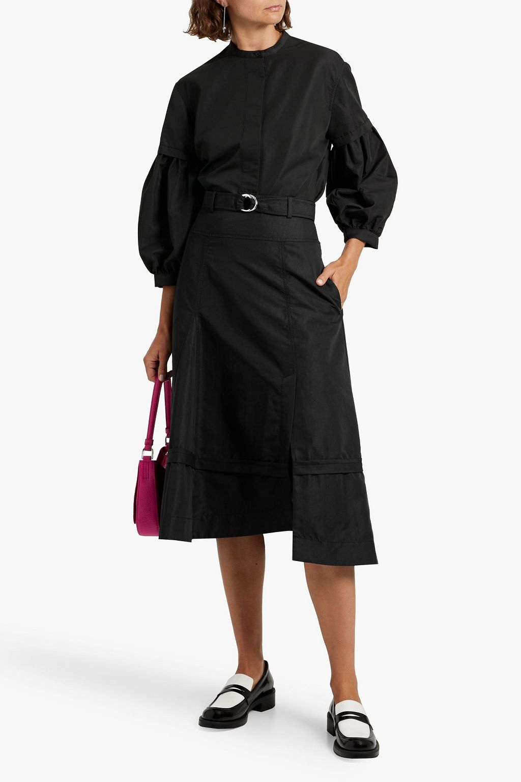 3.1 PHILLIP LIM Flared cotton-blend ottoman midi skirt