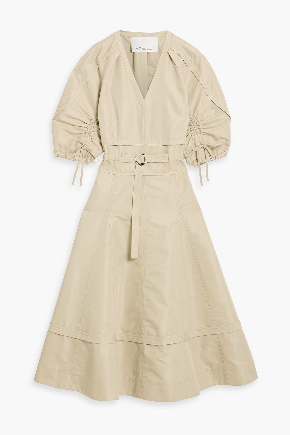 3.1 Phillip Lim Cotton-blend Ottoman Midi Dress In Sand
