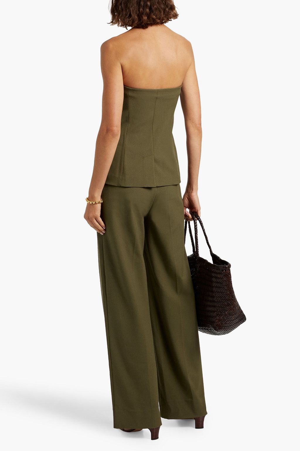 STAUD Brigade strapless twill top
