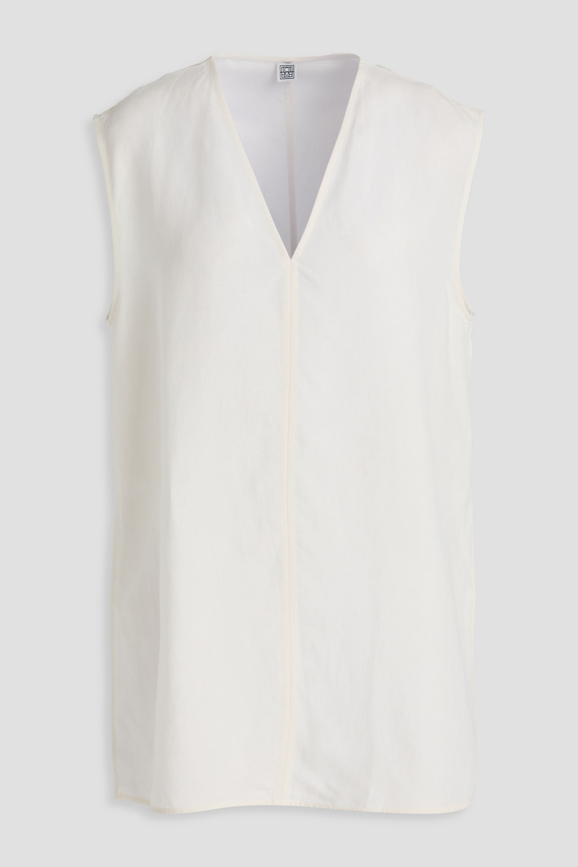 TOTEME Lyocell and linen-blend top