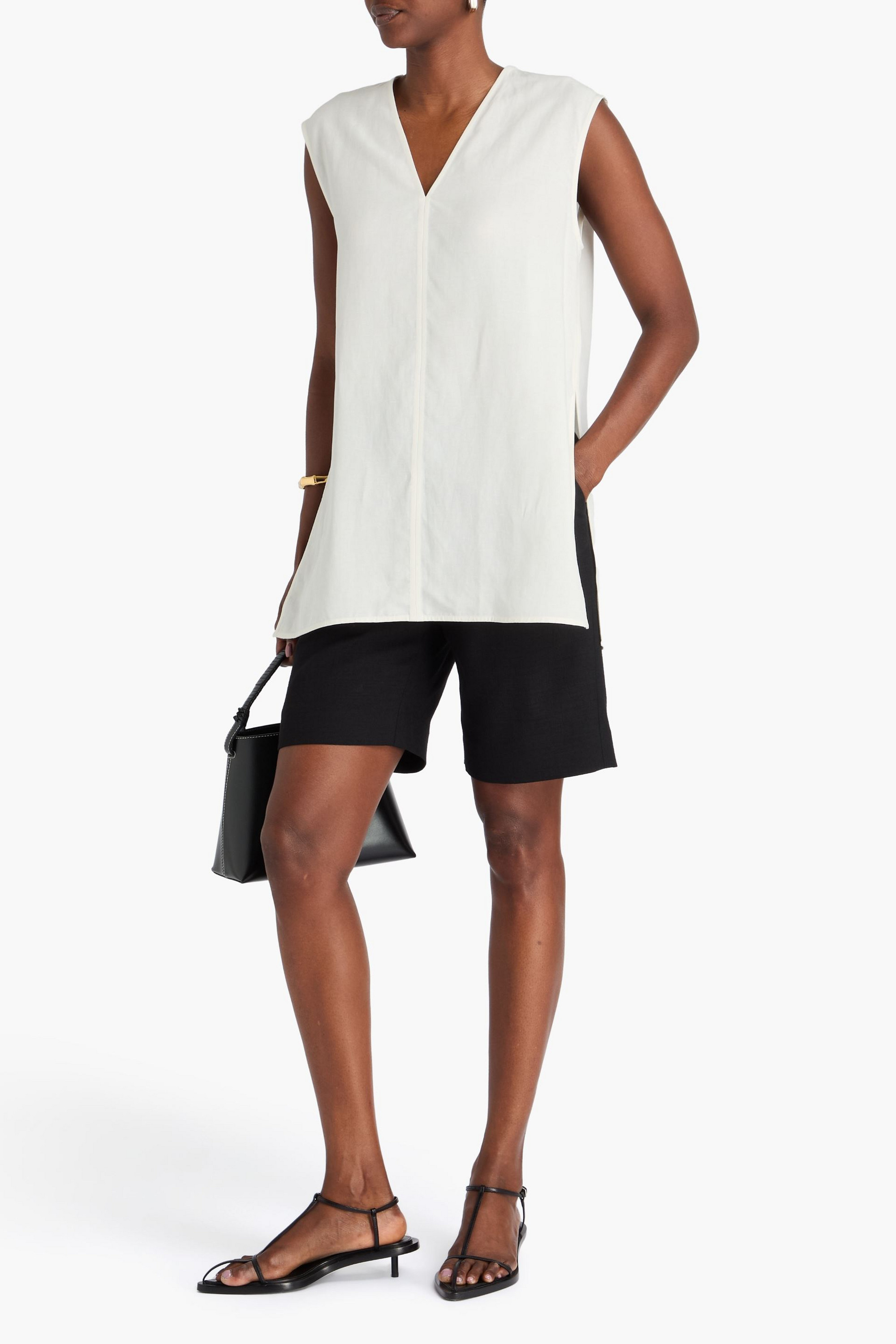 TOTEME Lyocell and linen-blend top