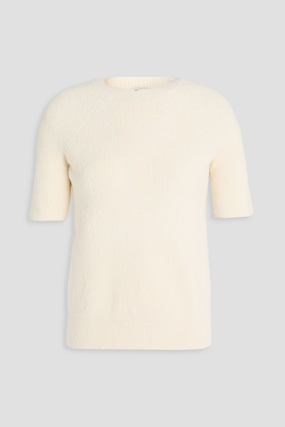 Totême Bouclé-knit Cotton-blend Top In Neutral