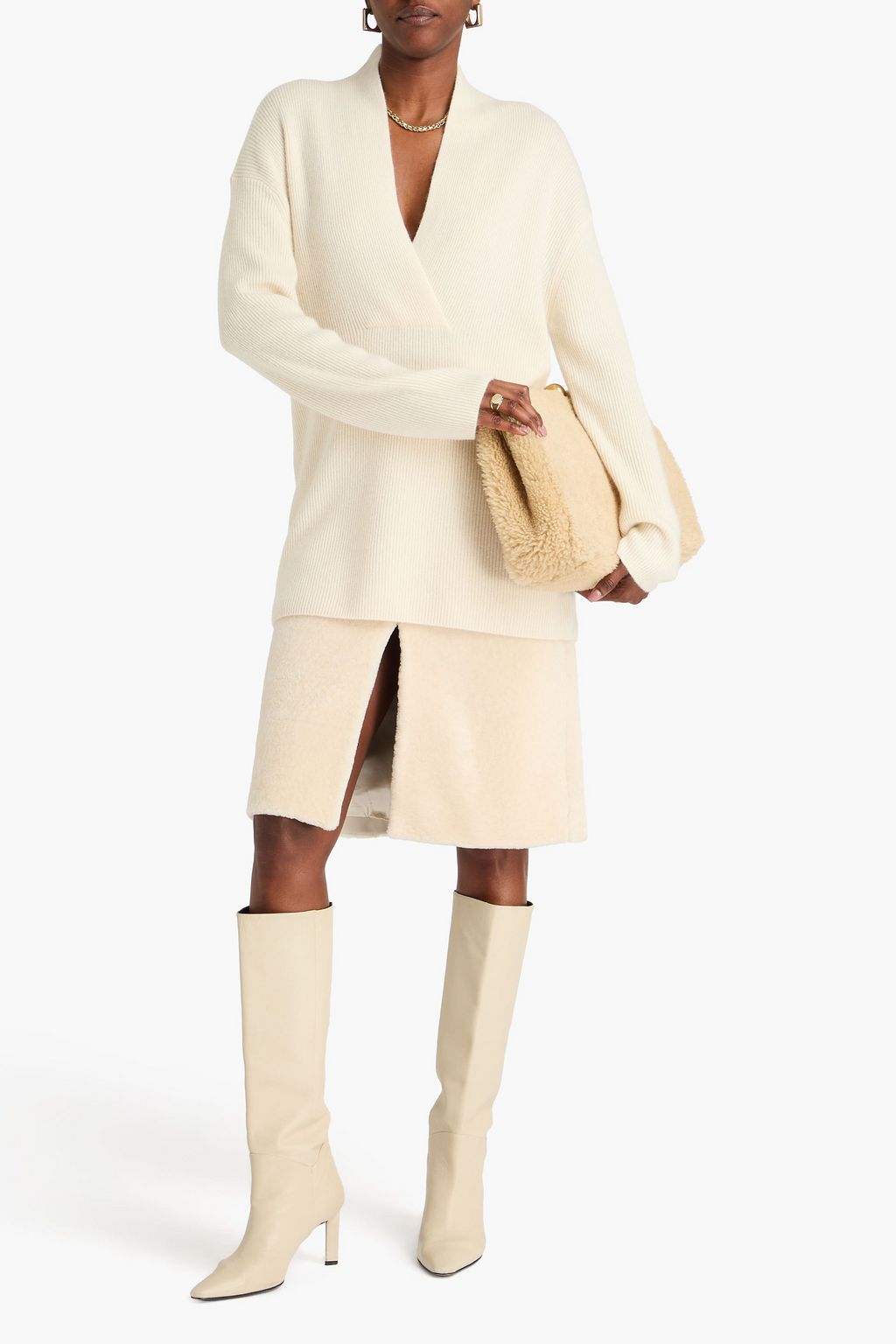 TOTEME Ribbed wool and cashmere-blend sweater